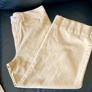 Loft Petite High Waist Wide Leg Cropped Jeans